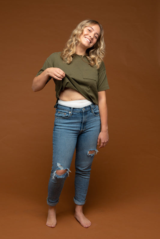 period cramp alleviation band - discreet underneath clothing